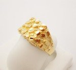 10K Solid Gold Thin Nugget Band Ring