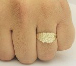 10K Solid Gold Thin Nugget Band Ring