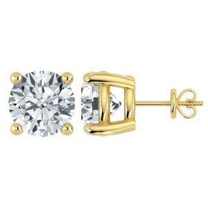 Lab Grown Diamond Stud Earrings in Yellow Gold