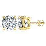 Lab Grown Diamond Stud Earrings in Yellow Gold