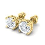 Lab Grown Diamond Stud Earrings in Yellow Gold