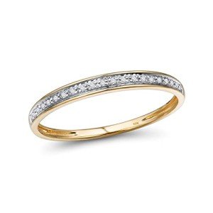 Dainty 10K Yellow Gold Diamond Stacking Ring