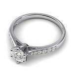 10k White Gold 1.0 CT Simulated Diamond Engagement Ring