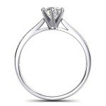 10k White Gold 1.0 CT Simulated Diamond Engagement Ring