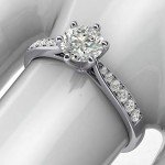 10k White Gold 1.0 CT Simulated Diamond Engagement Ring