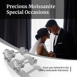Moissanite Stud Earrings in White Gold Plated Silver