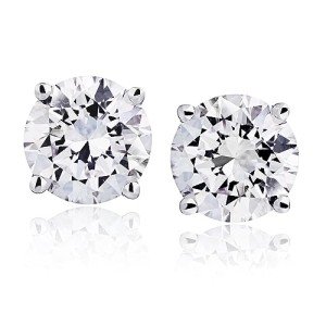 1/2 Carat Lab Diamond Stud Earrings in White Gold