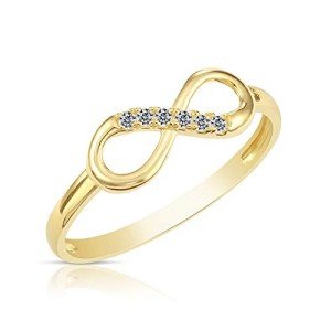 10k Yellow Gold Infinity Cubic Zirconia Ring