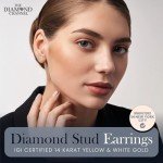 1/2 Carat Lab Diamond Stud Earrings in White Gold