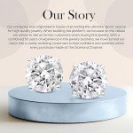 1/2 Carat Lab Diamond Stud Earrings in White Gold