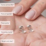 Lab Grown Diamond Stud Earrings in 14k White Gold