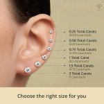 Lab Grown Diamond Stud Earrings in 14k White Gold
