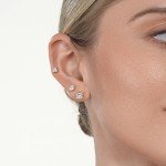 IGI Certified 1 Carat Princess Cut Diamond Studs