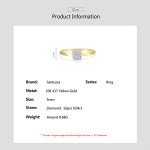 Dainty 10K Gold Diamond Square Ring for Women