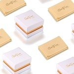 Dainty 10K Gold Diamond Square Ring for Women