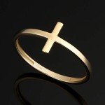 10k Yellow Gold High Polish Cross Ring - Size 7