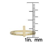 10k Yellow Gold High Polish Cross Ring - Size 7
