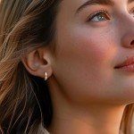 Diamond Huggie Hoop Earrings in Gold Over Sterling