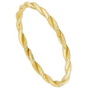 14k Gold Stackable Twisted Braided Rings for Women
