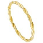 14k Gold Stackable Twisted Braided Rings for Women