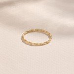 14k Gold Stackable Twisted Braided Rings for Women