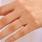 14k Gold Stackable Twisted Braided Rings for Women