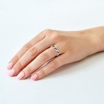 10K White Gold Black Diamond Twist Promise Ring