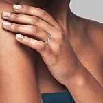 10K White Gold Black Diamond Twist Promise Ring