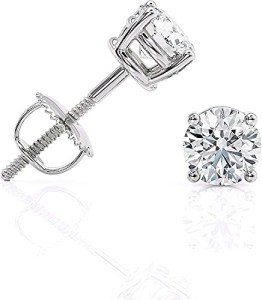 0.5 Carat Lab Grown Diamond Stud Earrings in 14k White Gold