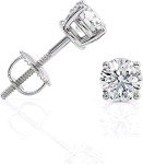 0.5 Carat Lab Grown Diamond Stud Earrings in 14k White Gold