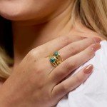 18kt Gold Over Sterling Gemstone Highway Ring