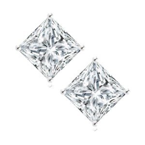 Elegant Moissanite Stud Earrings in Silver