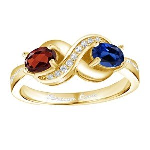Personalized 2-Stone Birthstone Infinity Love Knot Ring