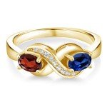 Personalized 2-Stone Birthstone Infinity Love Knot Ring