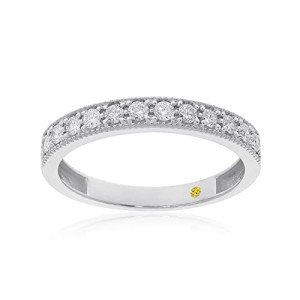 Vintage 10K White Gold Diamond Wedding Band for Her