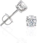 IGI Certified 2 Carat White Gold Diamond Studs