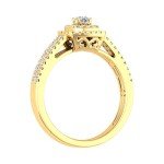 1/2 Carat Double Halo Diamond Ring in Yellow Gold