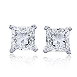 Certified Lab-Grown Princess Cut Diamond Studs