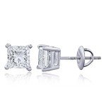 Certified Lab-Grown Princess Cut Diamond Studs