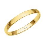 14K Yellow Gold Women's 2MM Wedding Band Ring