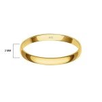 14K Yellow Gold Women's 2MM Wedding Band Ring