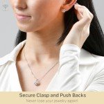 Diamond Love Knot Stud Earrings & Pendant Necklace Set