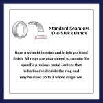 14K Yellow Gold 4mm Polished Wedding Band, Size 9