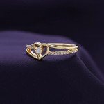Heart-Shaped Diamond Bypass Promise Ring in Gold
