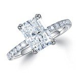 Radiant Cut Moissanite Ring in White Gold