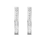 Sterling Silver Channel Hoop with Lab Grown Diamond