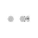 Floral Lab-Grown Diamond Earrings in Sterling Silver