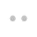 Floral Lab-Grown Diamond Earrings in Sterling Silver