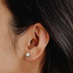 Floral Lab-Grown Diamond Earrings in Sterling Silver