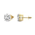 1 Carat Lab Grown Diamond Stud Earrings in Gold